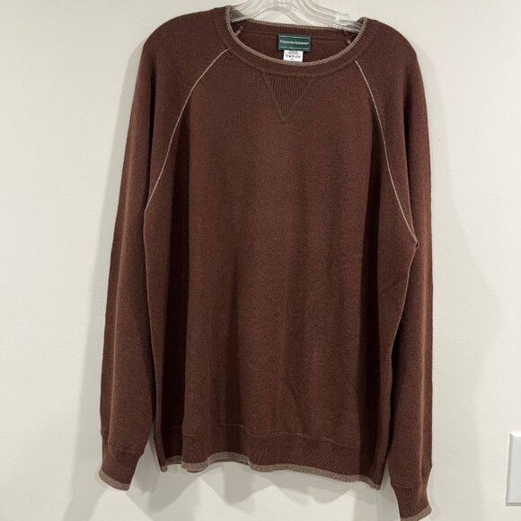 Hammacher Schlemmer The Washable Cashmere Sweatshirt Color Braown Size XXL - Picture 1 of 10